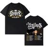 Rapper Santa Fe Klan Unidos Tour T-Shirt Herren Harajuku Lässige Mode Rundhals Kurzarm Oberteile 2026 Sommer Popmusik Streetwear