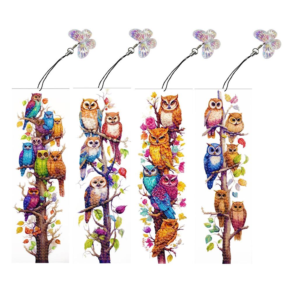 4Pcs Special Shape Butterfly Flower Diamond Bookmark Art Projects DIY Bookmarks Diamond Painting Kits for Kids Adults Beginners