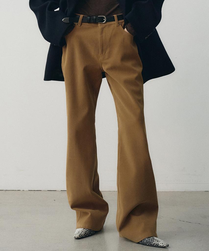 NOIRER FOR WOMAN Suede Flare Pants (Brown)