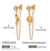 Youthway Luxury Star And Moon Stur Earrings For Women Allergy Stainless Steel Gold Color Daily Wear Fashion Jewelry
