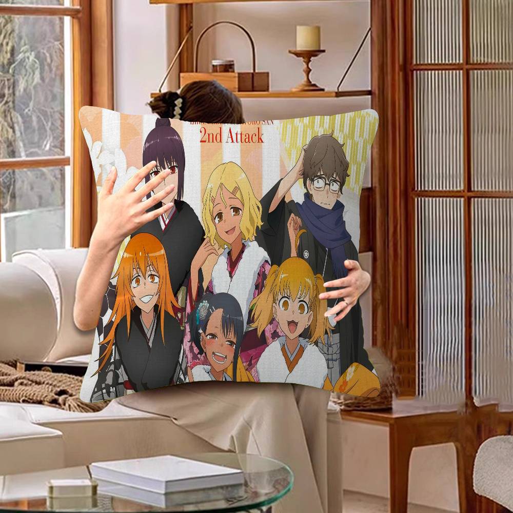Anime Dont Toy With Me Miss Nagatoro Cushion Cover Inches Farmhouse Decor Home Throw Pillow Covers For Couch Decorations