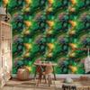 Bottle green, green and sea green ink wallpaper 50x1000