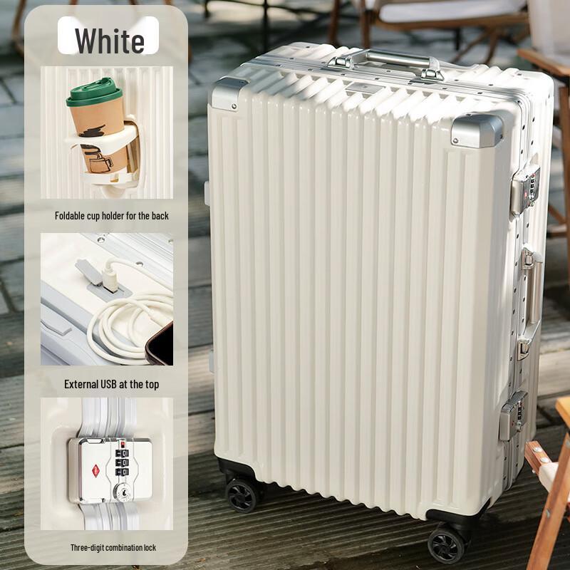 OEING Aluminum Frame Business Travel Luggage 24-inch
