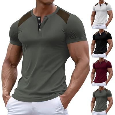 Herren Sommer Colorblock Kurzarm Tops Herren Freizeitmode Tops