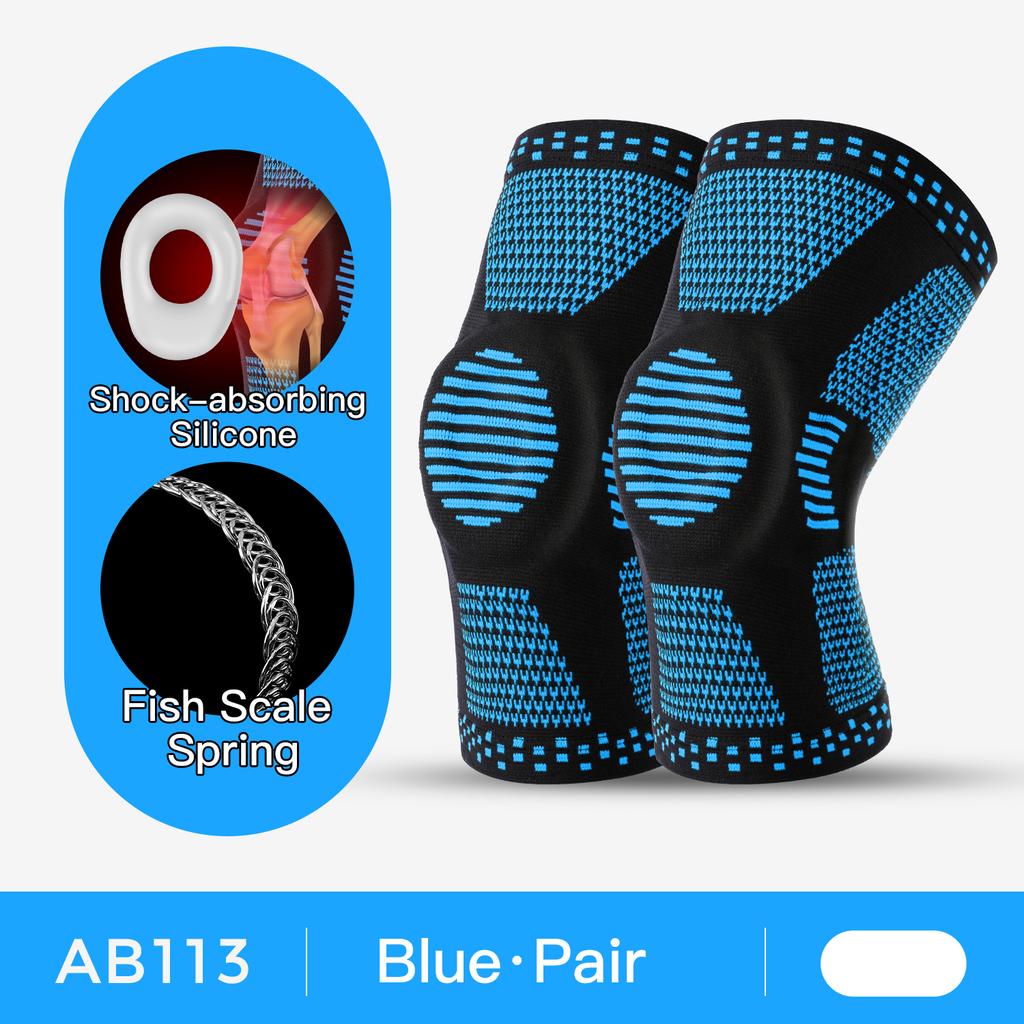 1 Stück Kompressions-Kniebandage Silikon-Stütze für Knieschmerzen Laufen Fitnessstudio Training Sport Arthritis Linderung