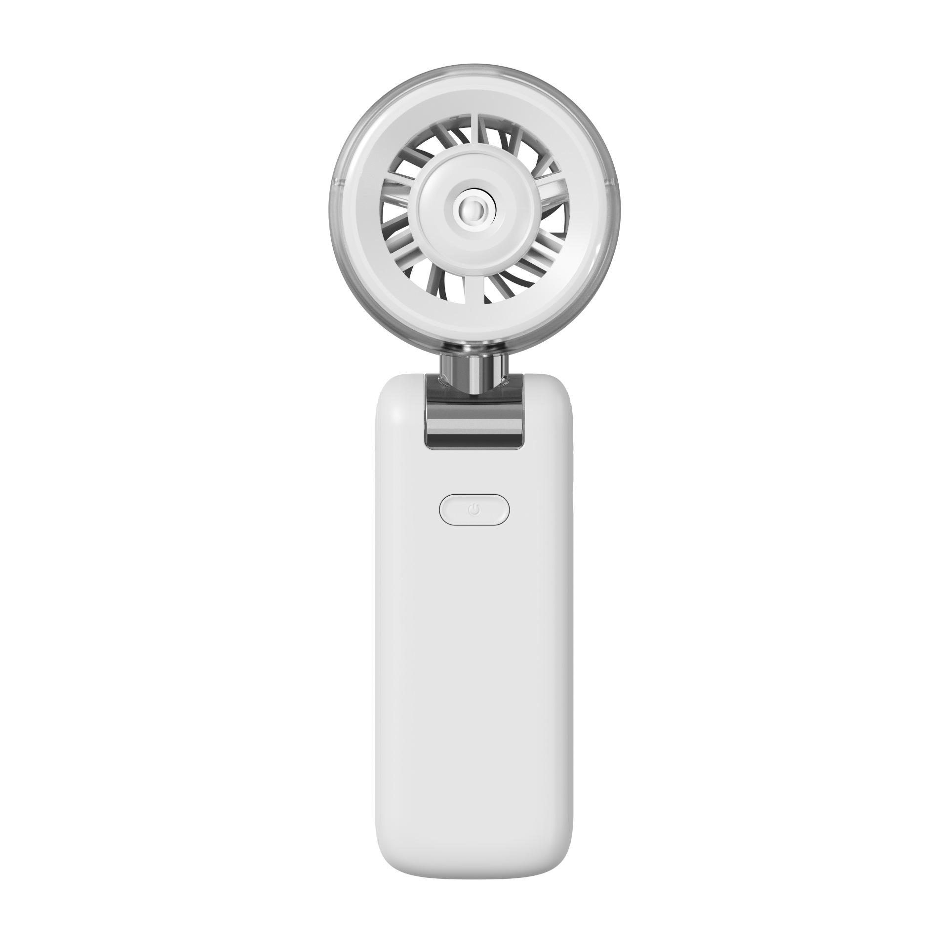 

2026 Portable Rechargeable Handheld Fan with Digital Display, 5-Speed Settings, Folding Design for Outdoor Use білий