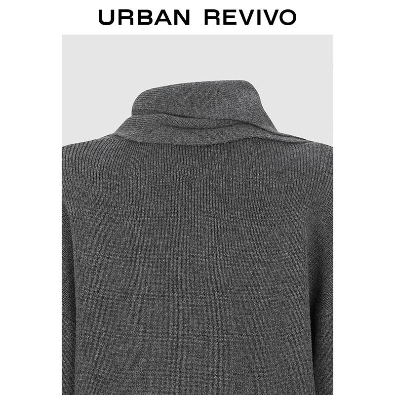 UR 2025 Winter Minimalist Scarf Collar Knit Sweater