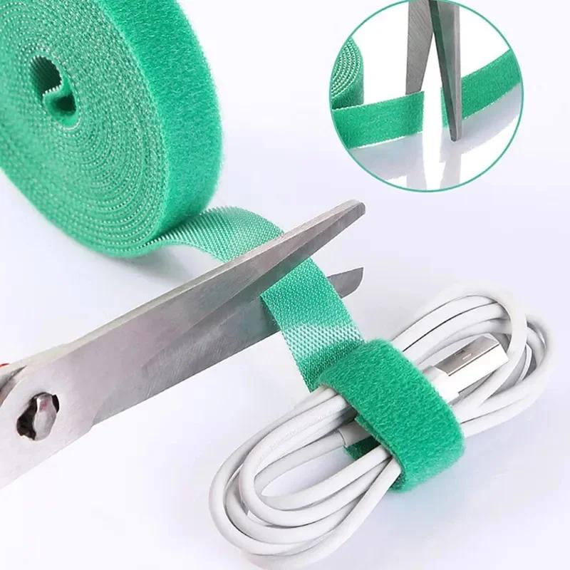 5M/Rol 12mm Kabel Organizer Nylon Klittenband Bindband Kabel Draad Opwikkelaar Tape Oortelefoon Muis Snoer Beheer Ties Beschermer