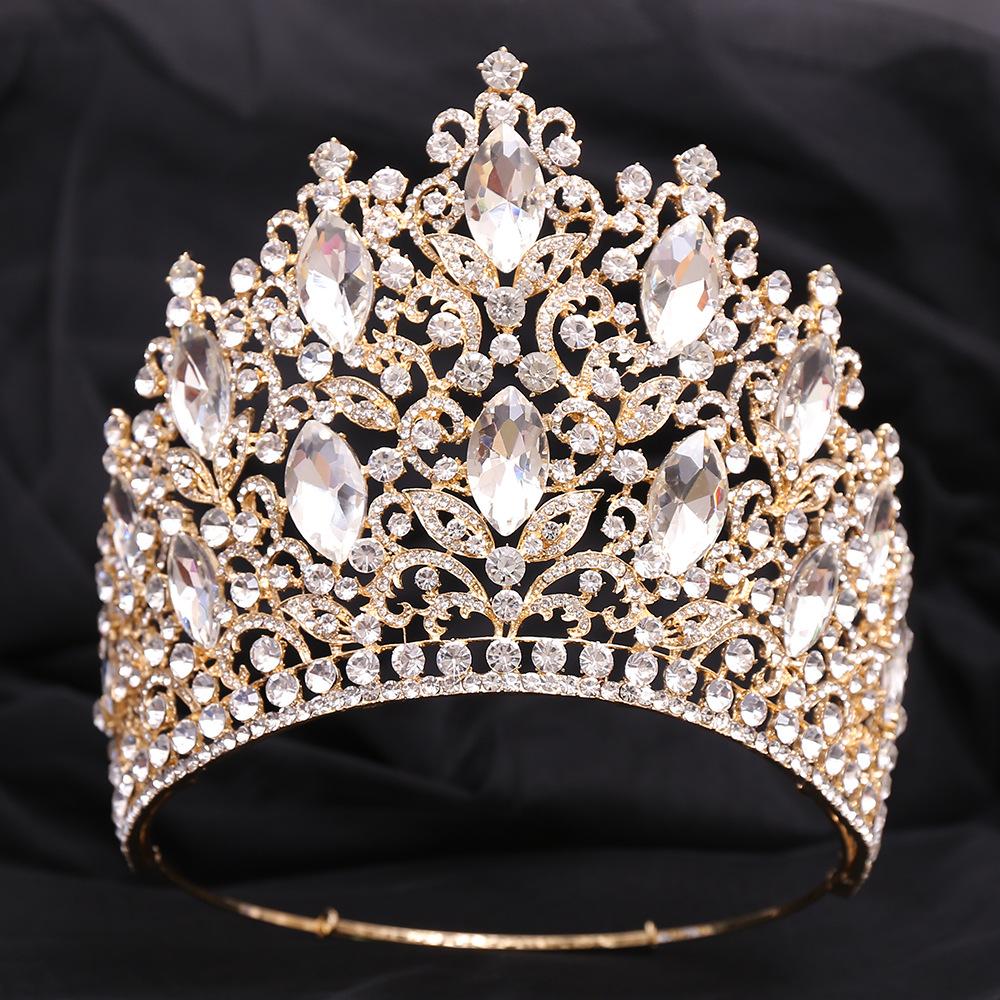 DIEZI New Arrival Princess Big Crystal Crown For Women Wedding Bridal Bride Luxury Elegant Queen Tiara Crown Hair Accessories