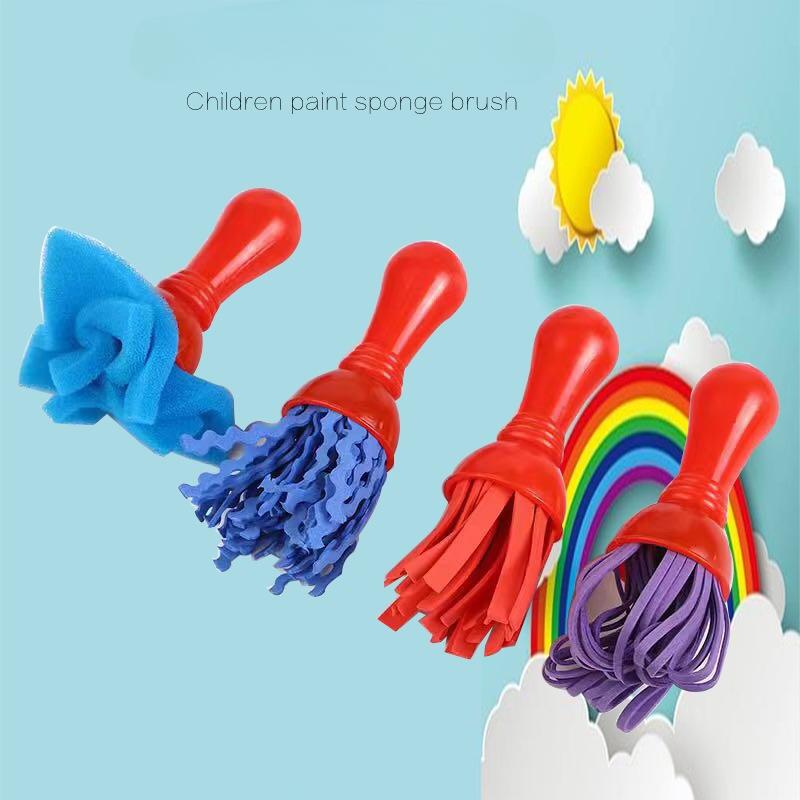 4 Pieces/set, Torch Handle Seal, Children's, Creative Drawing Tool, DIY, Painting Sponge Brush, Art Supplies