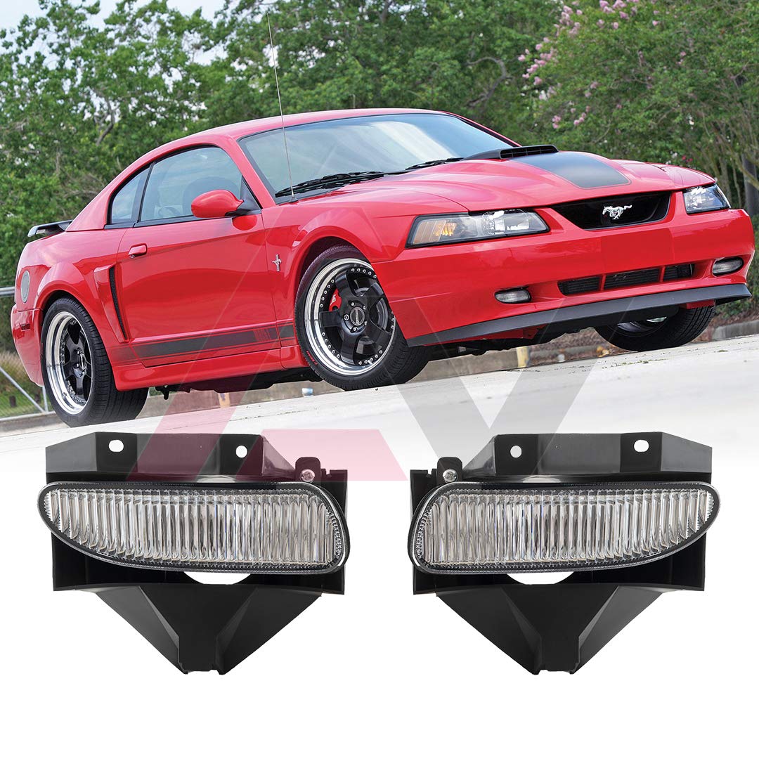 

Winjet Clear Right and Left Fog Light Lamps for Ford OE Bulb 1 Pair WJ30-0559-09 1999-2004 Mustang, Factory-Style Replacement,