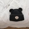 Thick knitted handcrafted bear wool Moao children's cute warm casual and face showing small pullover hat  cold hat for autumn and winter