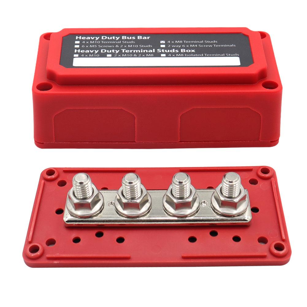 300A 48V Bus Bar 4/12 Terminal M10/M6 Studs Power Distribution Block Bus Bar Bus Bar Terminal Block for Automotive Car Boat
