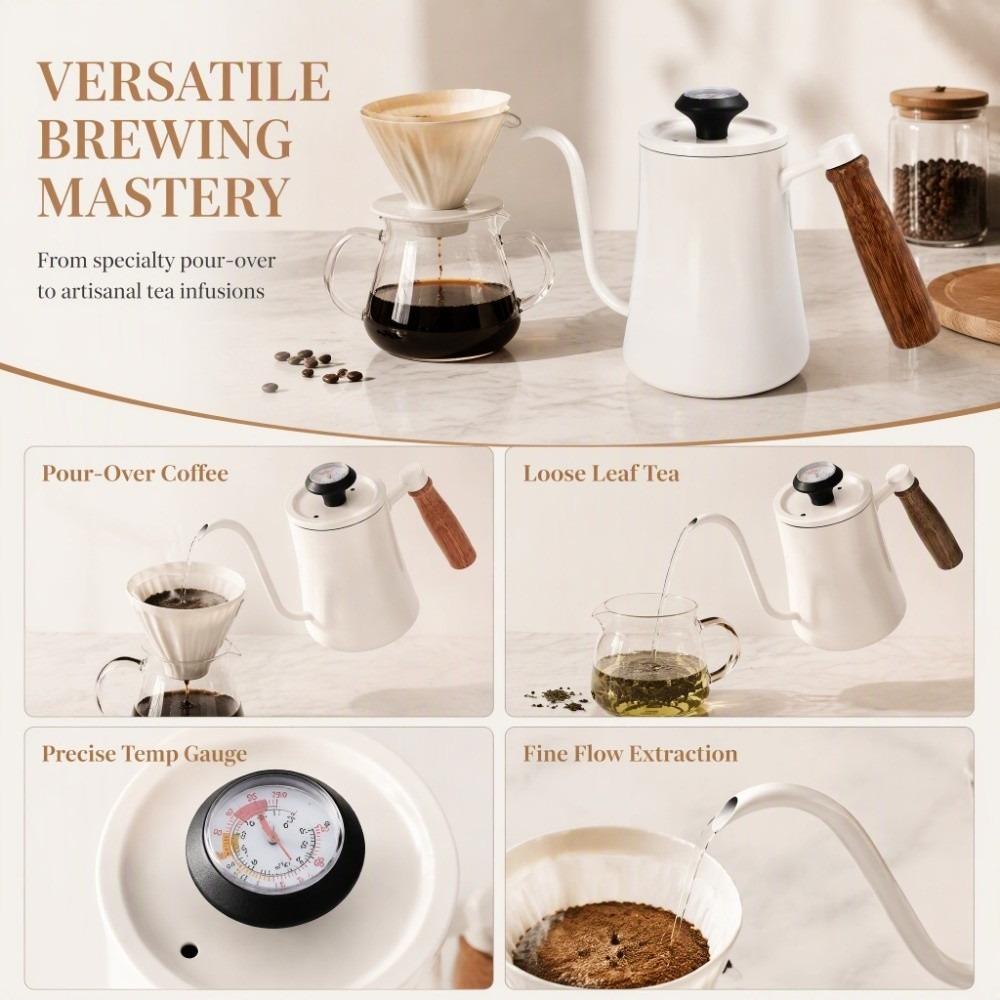Temperature Meter Pour Over Kettle 550ml Capacity Stainless Steel Pot Water Pot Tea Making