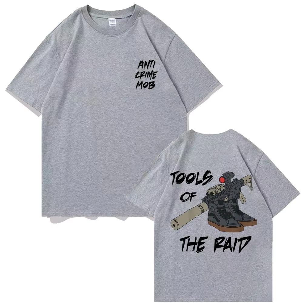 Forward Observations Group Anti Crime Mob Tools of The Raid Graphic T-shirt Male Classic T Shirts Oversized Unisex Streetwear Trendy Cotton