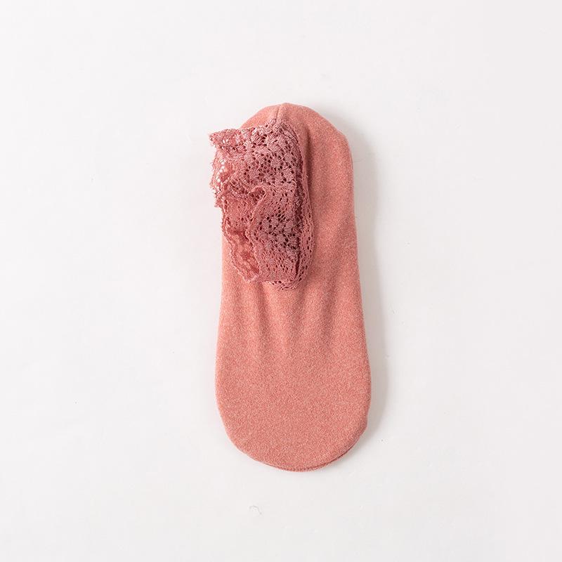 

Женские теплые нескользящие носки средней длины до икры с кружевной отделкой для осени и зимы. Bare Socks