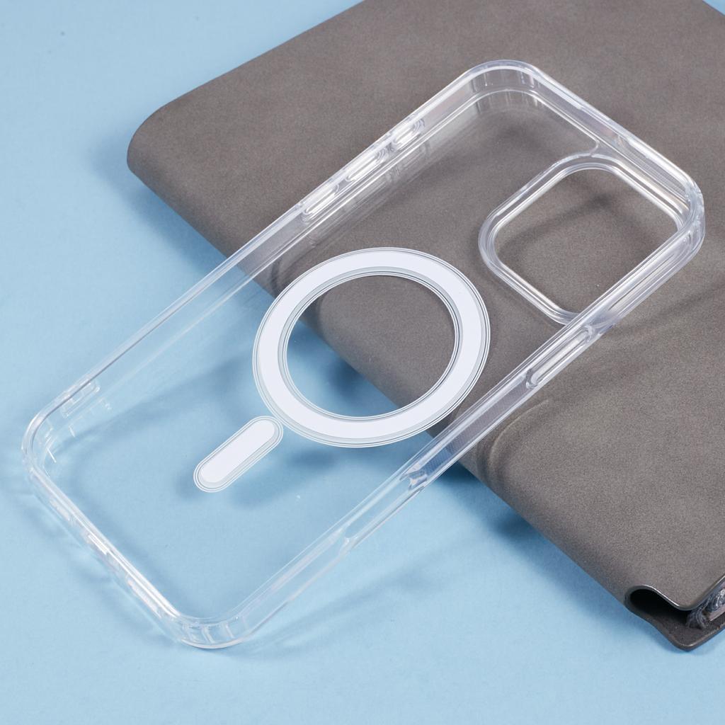 For iPhone 16 Pro Clear Case Acrylic+TPU Phone Cover Compatible with MagSafe