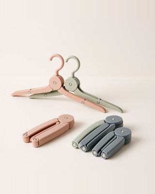 6PCS Mini Hangers for Clothes Travel Folding Telescopic Portable Clothes Drying Rack Save Wardrobe Space Organizer for Clothes