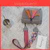 Chic Frosted Small Bread Color Straps Tassel Women's Shoulder Bag For Everyday Use