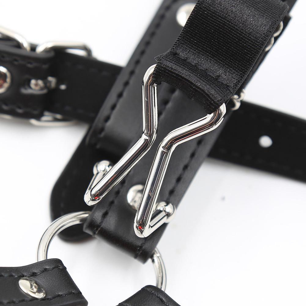 Leather Bondage Toys Open Mouth Gag with Silicone Ball Bondage Restraints Bite Gag Adult Sex Toys