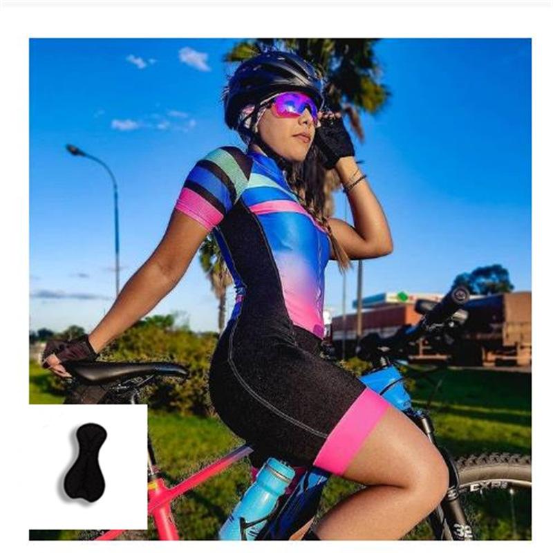 Road Bicycle One-piece Cycling Suit Women's Summer Mountain Cycling Sports Short-sleeved Breathable Cycling Suit