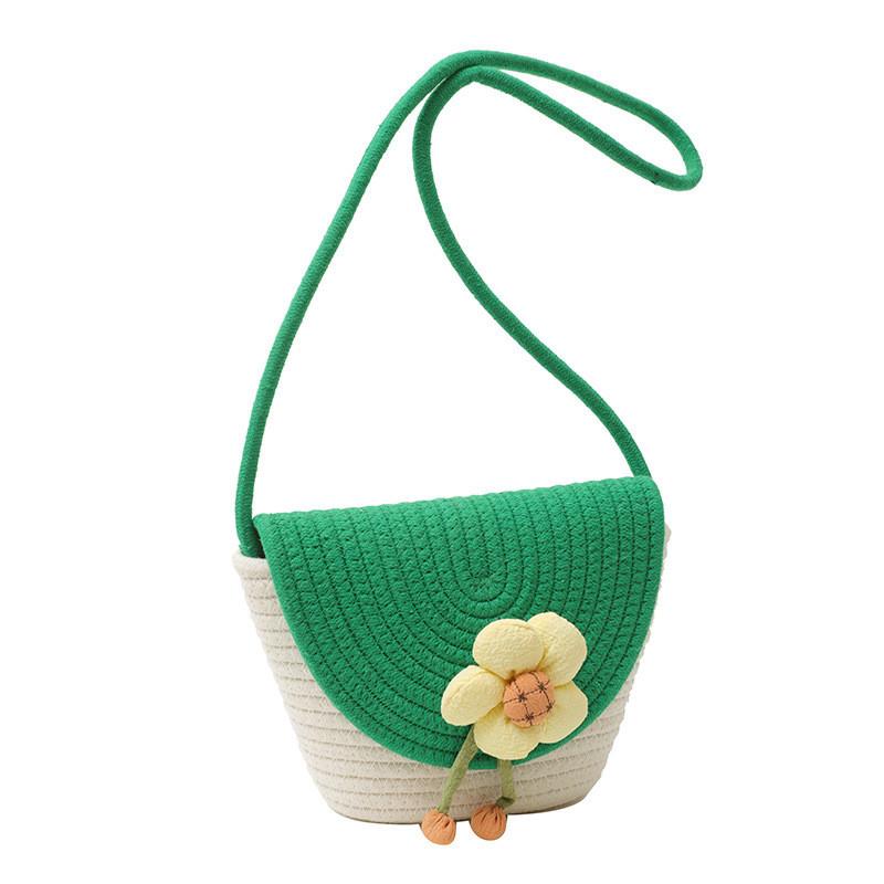 Chic Colorblock Woven Floral Shoulder Bag Ideal For Daily Casual Summer Outfits
