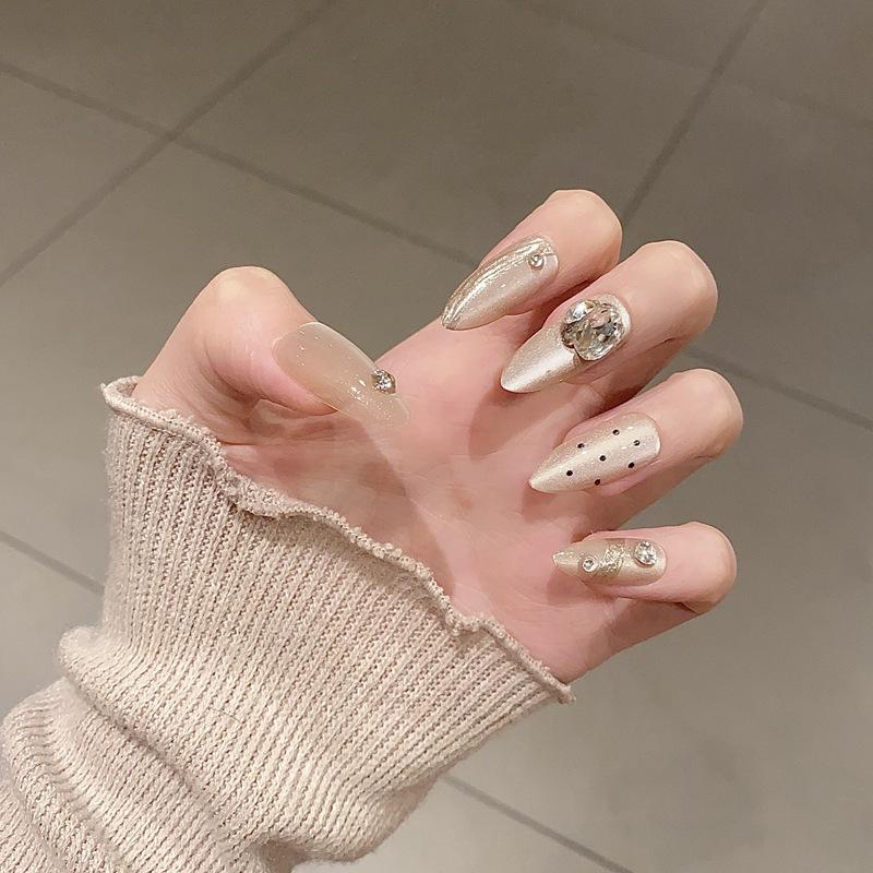 Verlaufende Bernstein-Goldfolie Abnehmbare Nagelsticker - Herbst/Winter-Kollektion