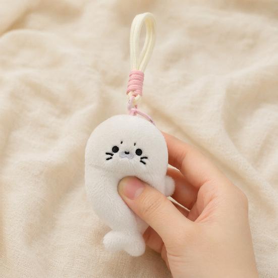 Magnetischer Robben Plüsch Schlüsselanhänger, Niedlicher Stofftier Schlüsselanhänger, Weiches Robben Plüschtier für Tasche Handtasche, Kühlschrankmagnet Geschenk für Mädchen