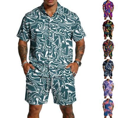 Men's Casual Lightweight Breathable Short-Sleeve Shirt And Shorts Set