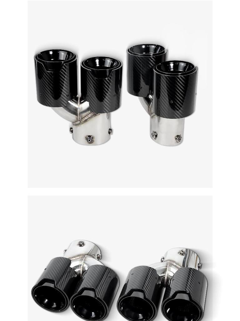 New 3-Series G28/G20 320/325/330 Carbon Fiber Stainless Steel Black Quad Exhaust Tailpipe