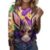 Women's Loose Comfortable Casual Fashion Round Neck Christmas Print Long Sleeve Hoodie