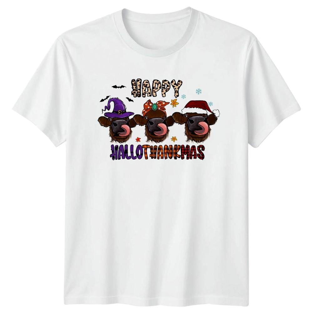 Happy Hallothanksmas Unisex TShirt Holiday Christmas Gift For Him And Her S