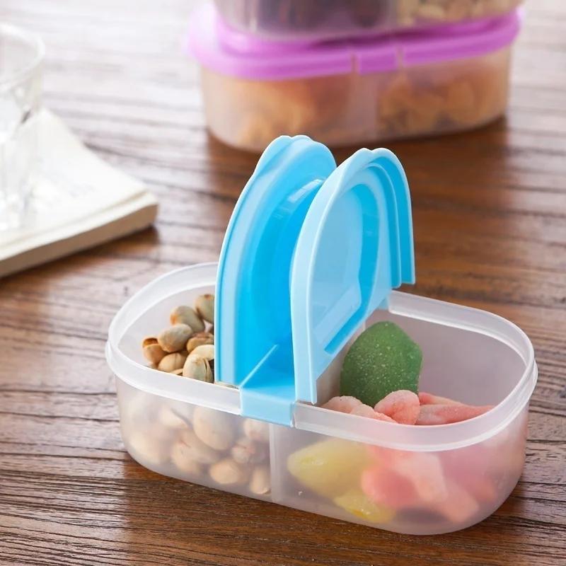 1PC New Healthy Plastic Food Container Portable Lunch Box Transparent Plastic Fresh Fridge Storage Box Kids Dinner Bento Boxs