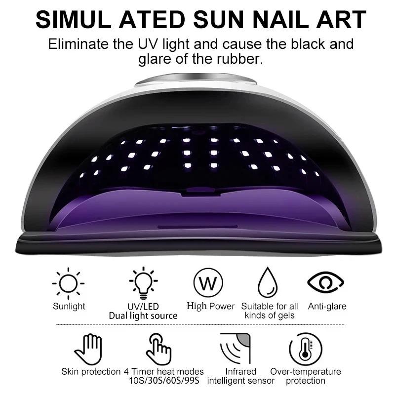 Professional Infrared Sensor Nail Lamp 360° Auto-Detection LED/UV Light for Fast 30s Gel Curing,Salon Grade Manicure Dryer with