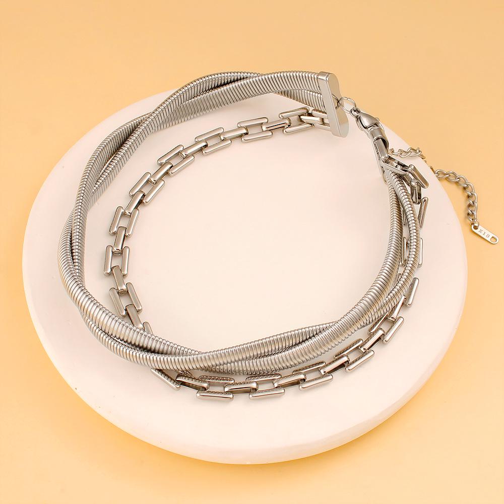 18K Gold-Plated Stainless Steel Clavicle Necklace - European Autumn/Winter Collection