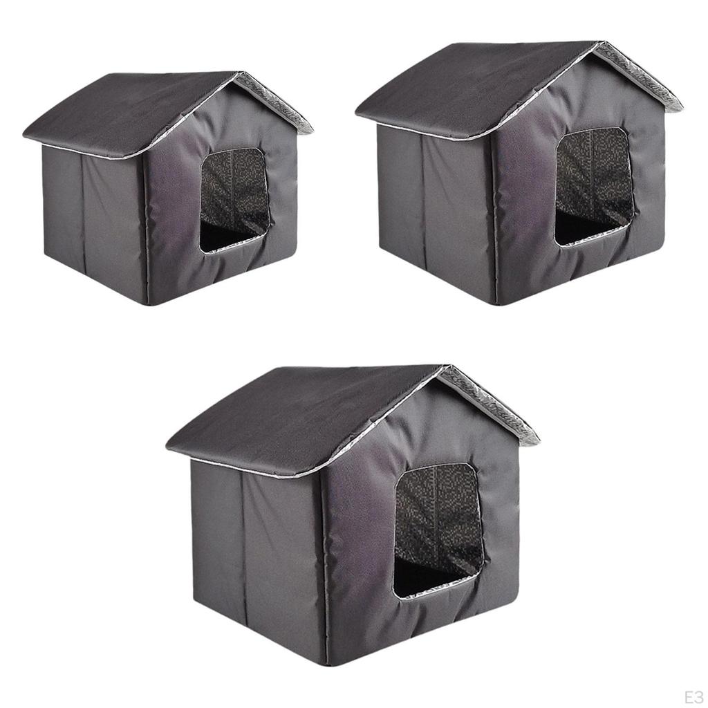 Cat Bed Enclosed Outdoor Shelter Oxford Cloth Waterproof Nest Self Warming Tent Kennel for Pet
