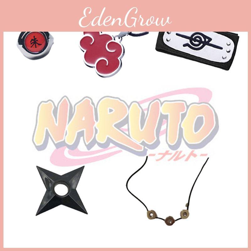 Naruto-inspiriertes Ring- und Halskettenset aus ABS-Kunststoff, Geschenk für Anime-Fans, Charaktere)