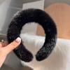Breitere Dickere Haarbänder für Frauen Mädchen Süße Vielseitige Weiche Flauschige Fellige Haarreifen Temperament Winter Haaraccessoires Geschenke