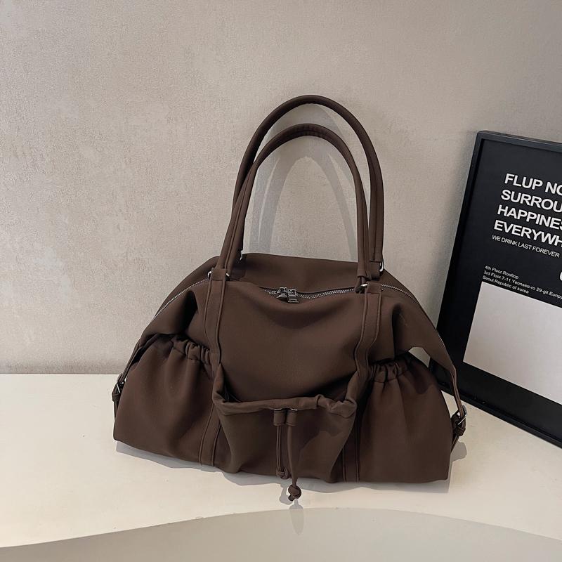 Elegant PU Tote Bag for Women – Fashionable Drawstring Bottom Design with Adjustable Shoulder Strap, Perfect for Work & Daily Use