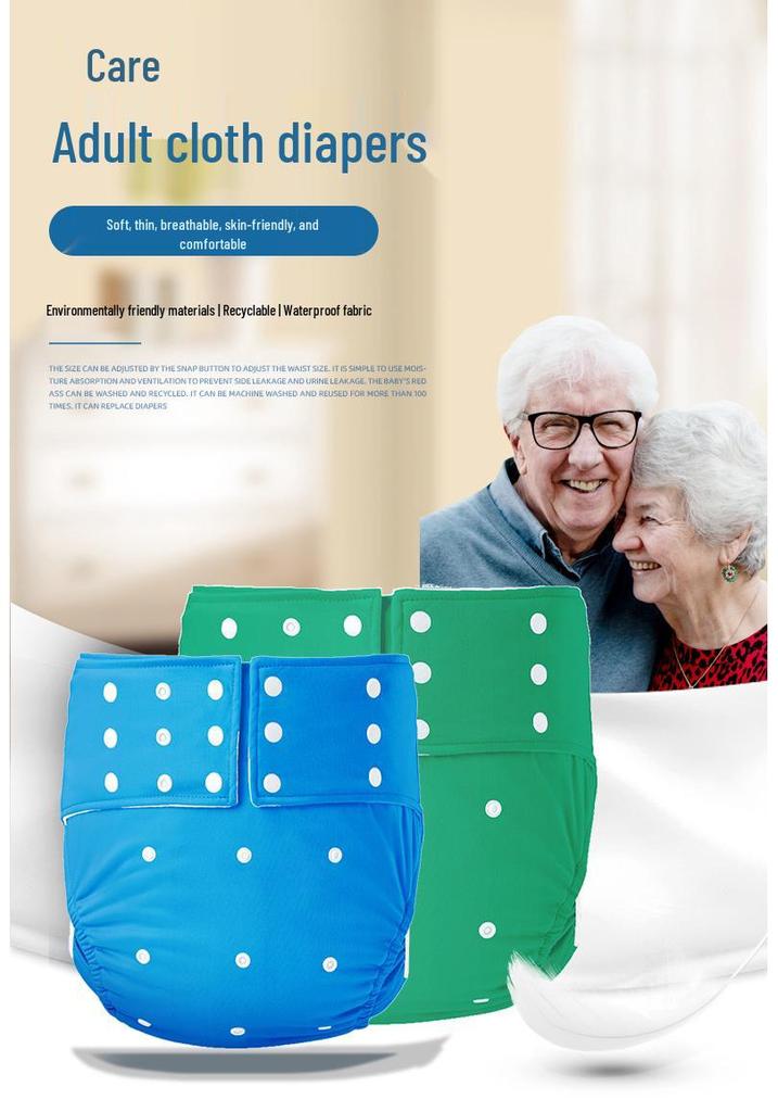 Washable Adult Cloth Diapers - Elderly Incontinence Underwear Pads