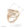 New Fine Curve Women Rings  Rose Gold With Micro Wax Inlay Natural Zircon Ethnic Bride Ring Unique Fashion Jewelry