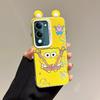 KEYSION Cute Ear Cartoon Case for VIVO Y04 Y04s with Lanyard Soft Silicone+PC Shockproof Phone Cover for VIVO Y29s Y29t 5G