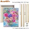 RUOPOTY DIY Frame Picture By Numbers Tower Wall Art On Canvas Acrylic Unique Gift Painting By Numbers Flower For Living Room