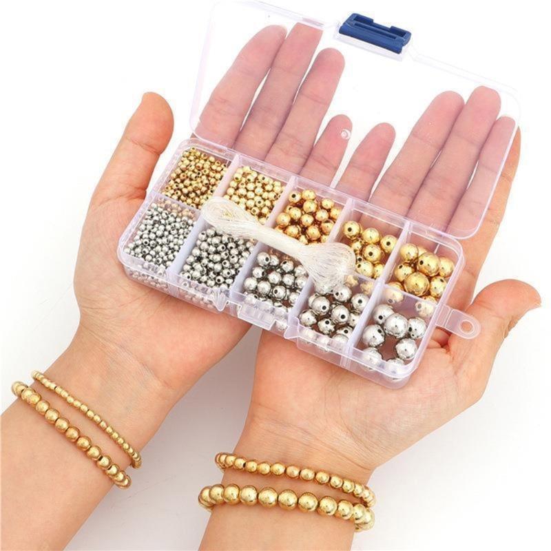 Gold Silver Round Spacer Beads Resin Beads Jewelry Beads DIY Letter Beads for Handmade Craft Project and Jewelry Making