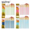 10-Piece Pearlescent Blue Nylon Hair Paint Brush Set for Gouache & Oil Painting