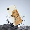 For iPhone 16e Case Yellow Dog Pattern Printing Straight Edge TPU Phone Back Cover