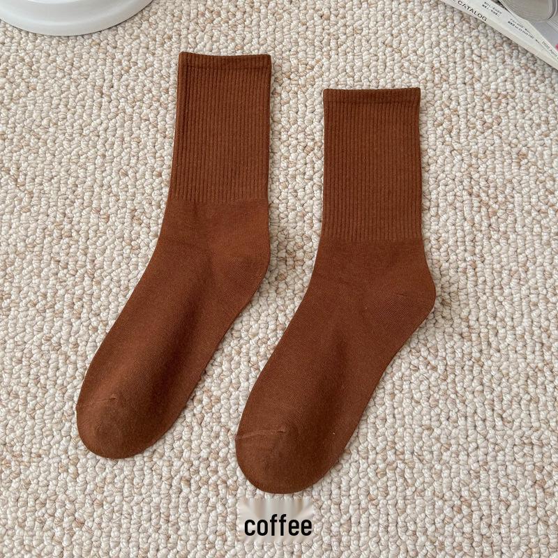 Bunte Damen Kniehohe Candy Color Scrunch Socken - Trendy, Ganzjährig, Mittelhoher Schaft, Einfache Tanz Baumwollsocken