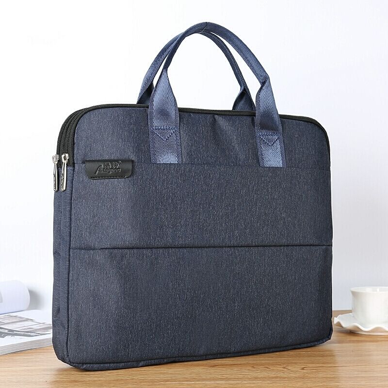 Briefcase Men's Business Minimalist A4 File Bag Canvas Multi-layer Women's Handheld Office Bag Large Capacity Computer Data Bag