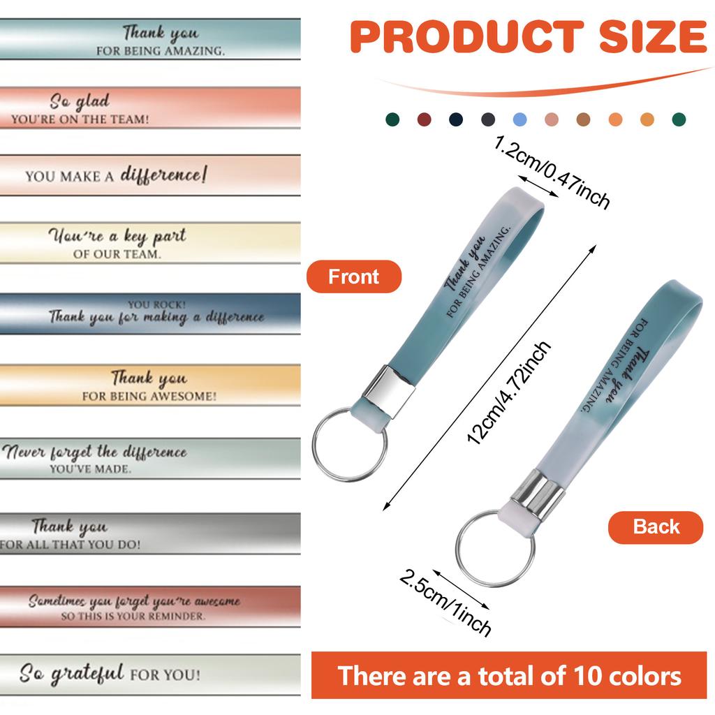30 Stück Dankeschön Schlüsselanhänger Großhandel Mitarbeiter Wertschätzung Geschenk Motivierender Silikon Schlüsselring Inspirierende Zitate Schlüsselanhänger Personal App