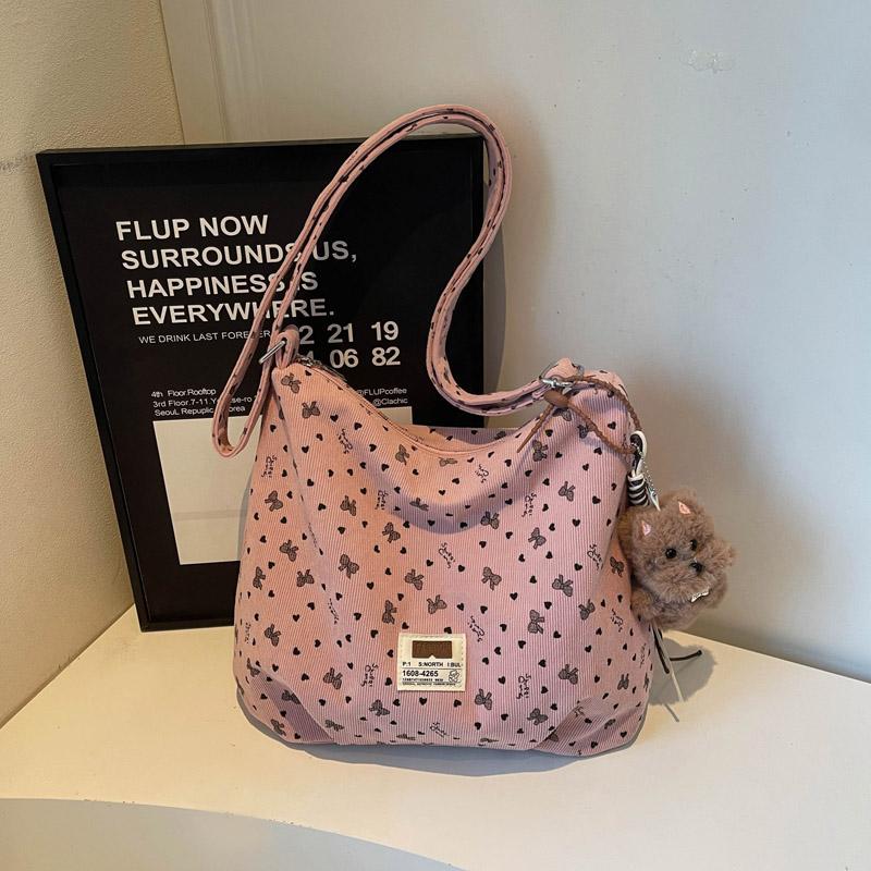 Autumn Winter 2026Korean Lazy Style Corduroy Shoulder Bag Large Capacity Crossbody Bag for Women Texture Versatile Storage Bags